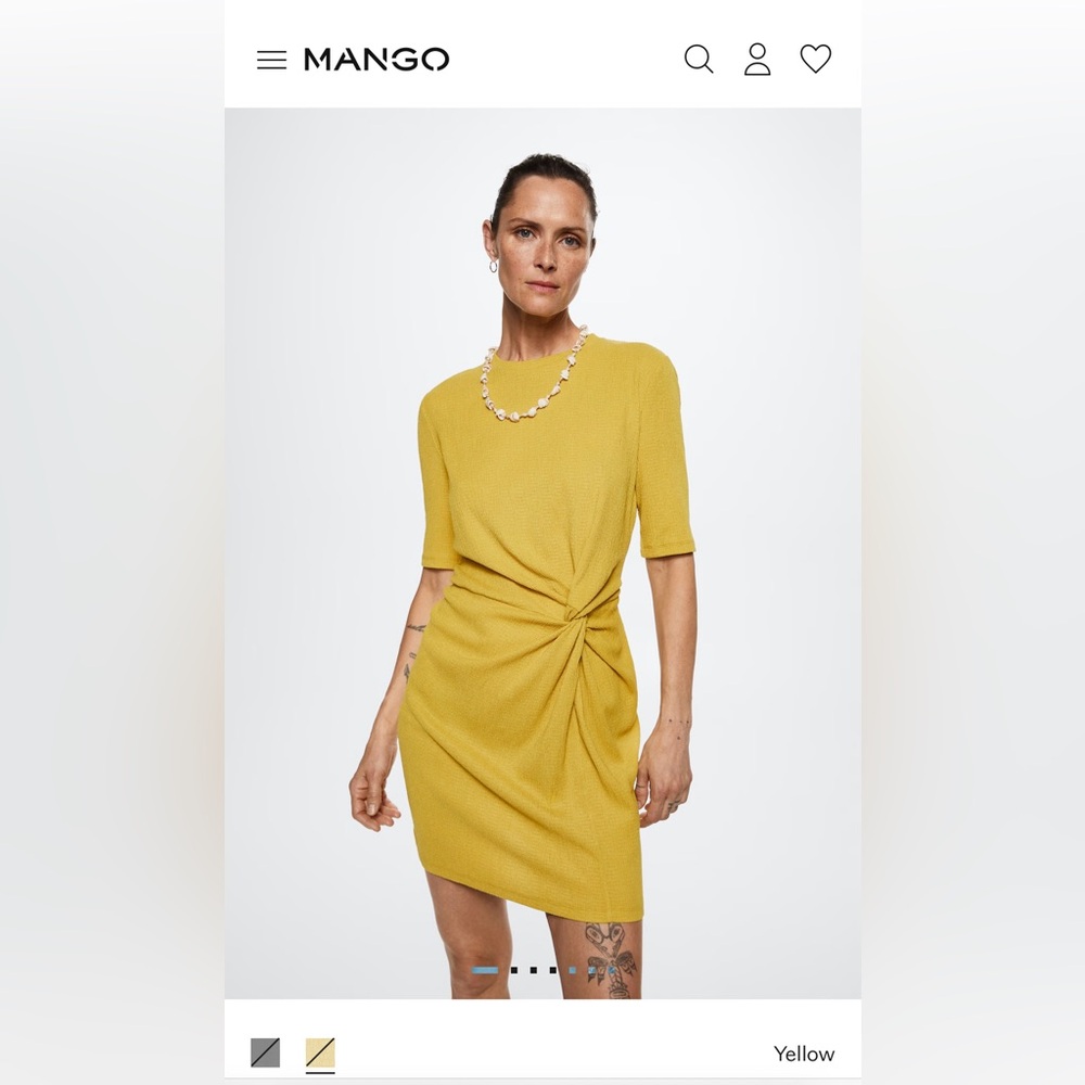Mango Yellow Mini Dress